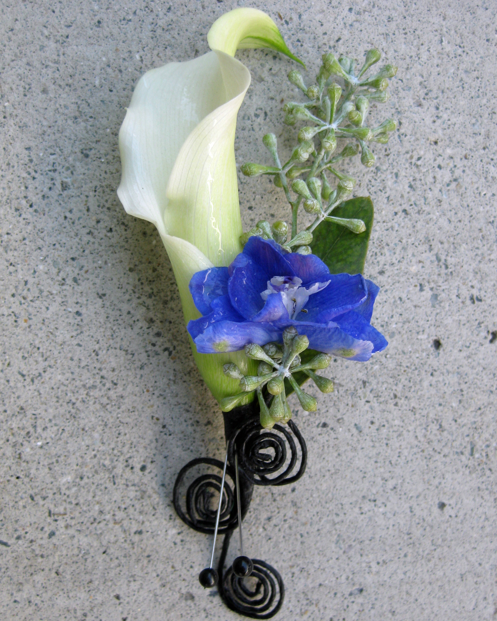 Blue Orchid Boutonniere